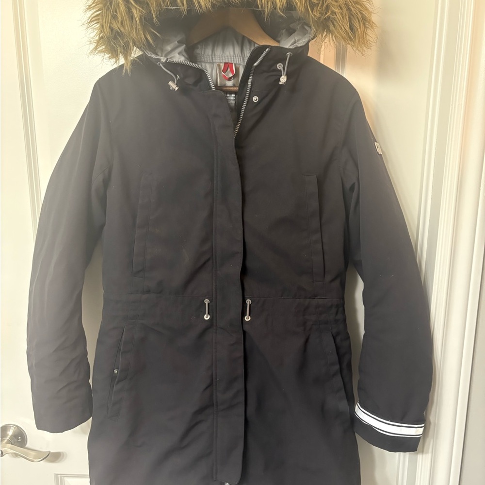 Helly Hansen Black Ski & Snow Jacket with Fur-Trimmed Hood